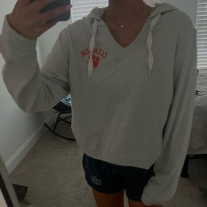 GRAY CLEMSON CROPPED HOODIE